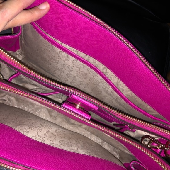 Michael Kors Satchel Leather Handbag Raspberry - Picture 6 of 8